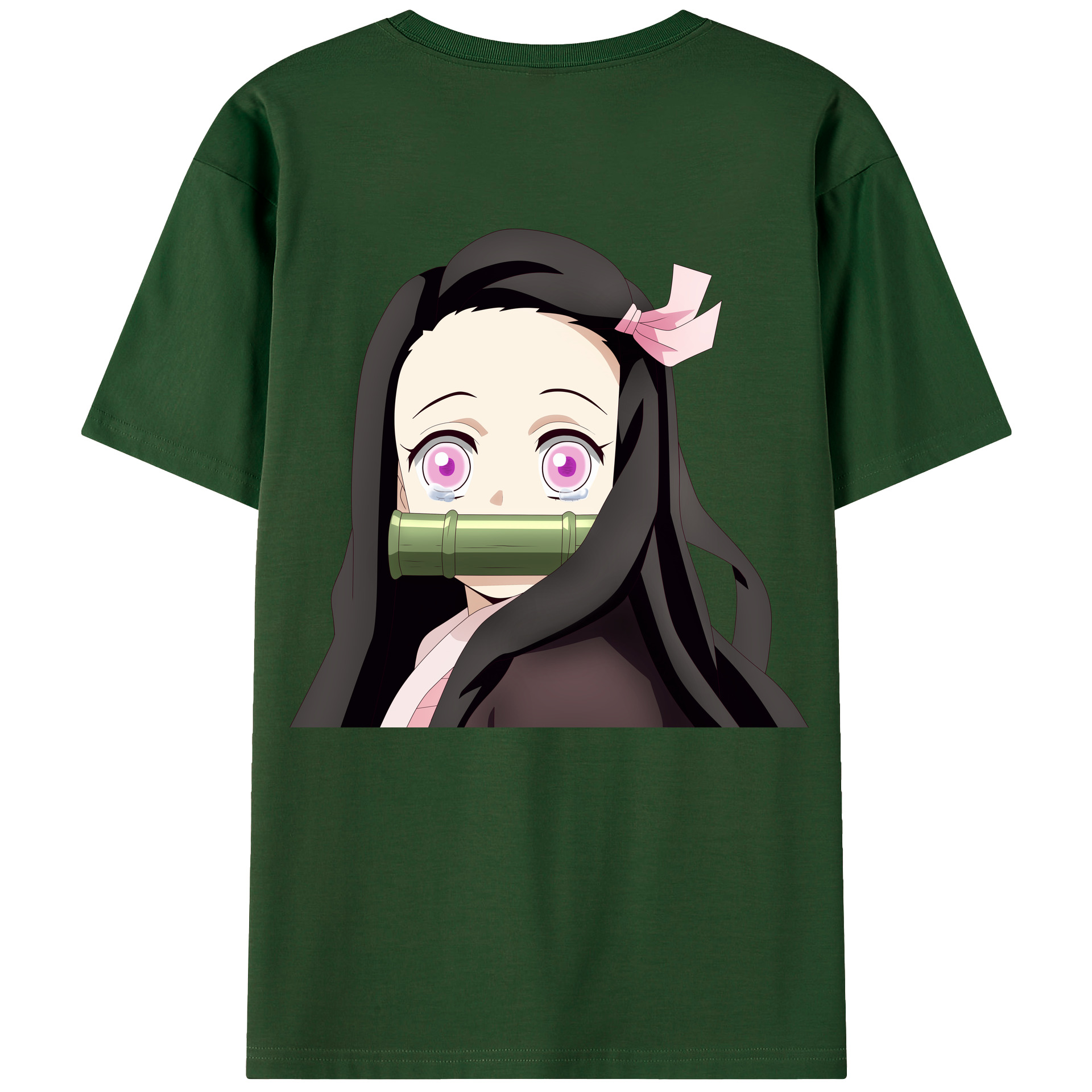 （画像用） 鬼滅の刃（きめつのやいば）竈門 禰󠄀豆子／かまど ねずこ Kamado Nezuko 綿100％半袖Tシャツ（背面プリント）